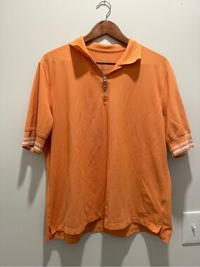 Nike Women’s Orange Quarter Zip Polo Shirt Orange Creamsicle Athletic Golf Sz XL